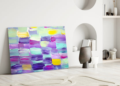 Pastel Brushstroke Abstract Glass Wall Art
