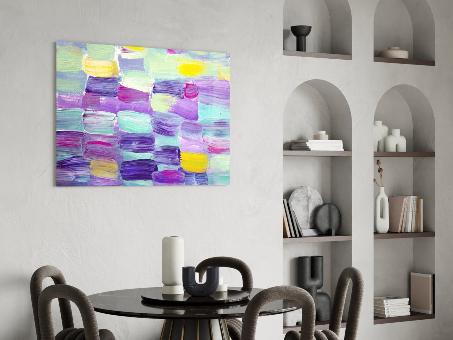 Pastel Brushstroke Abstract Glass Wall Art