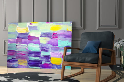 Pastel Brushstroke Abstract Glass Wall Art