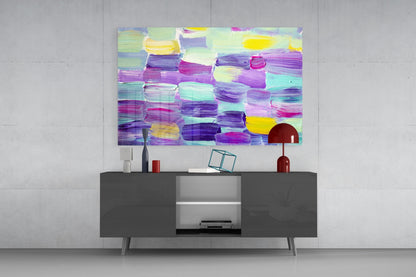 Pastel Brushstroke Abstract Glass Wall Art