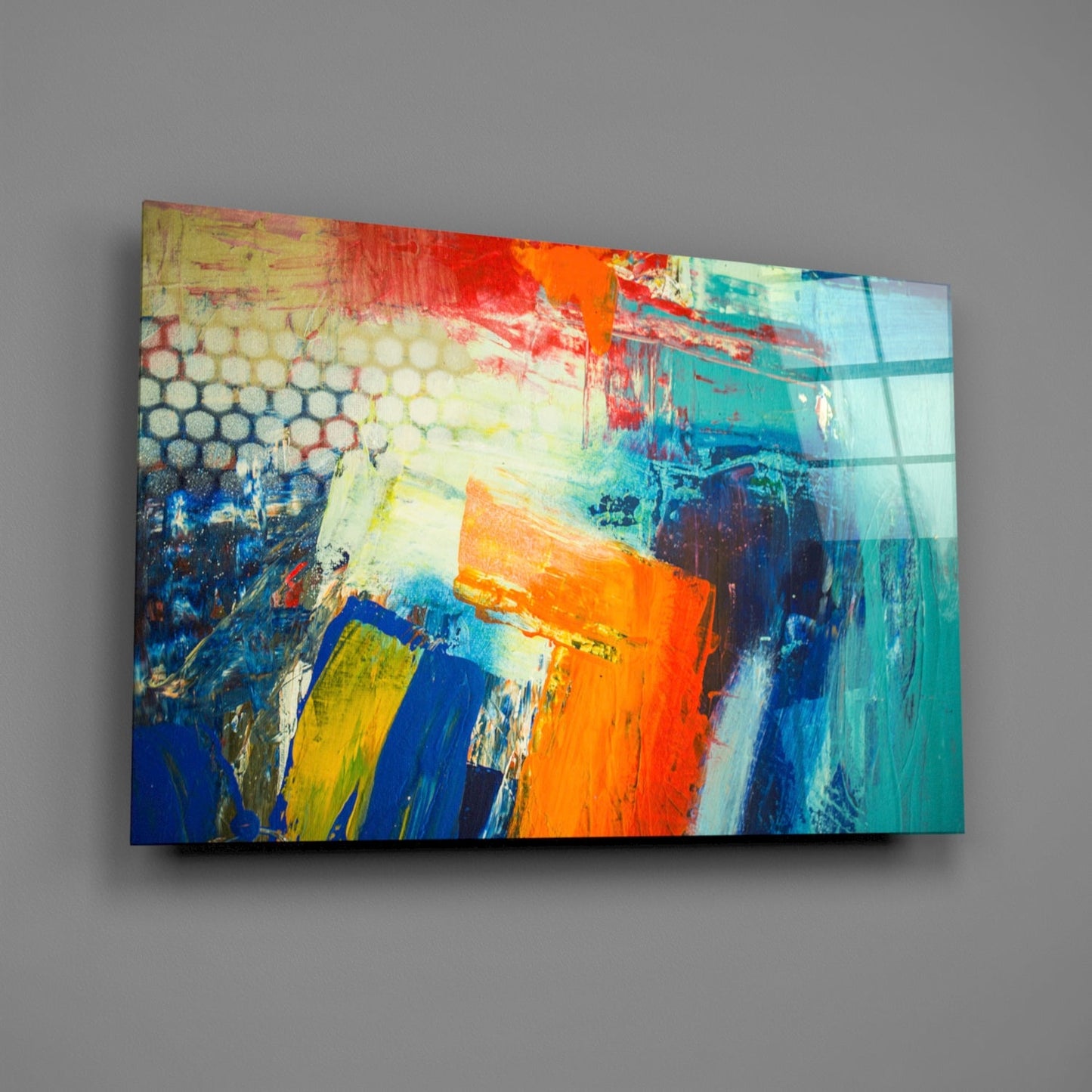 Bold Impasto Abstract Glass Wall Art