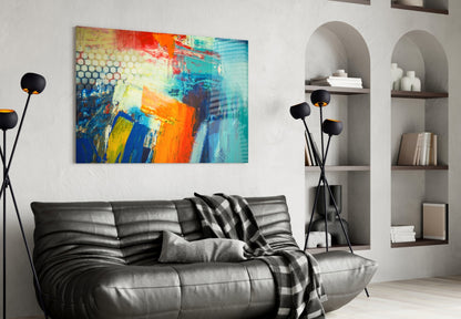 Bold Impasto Abstract Glass Wall Art