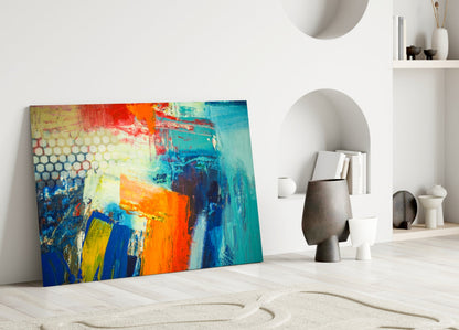 Bold Impasto Abstract Glass Wall Art