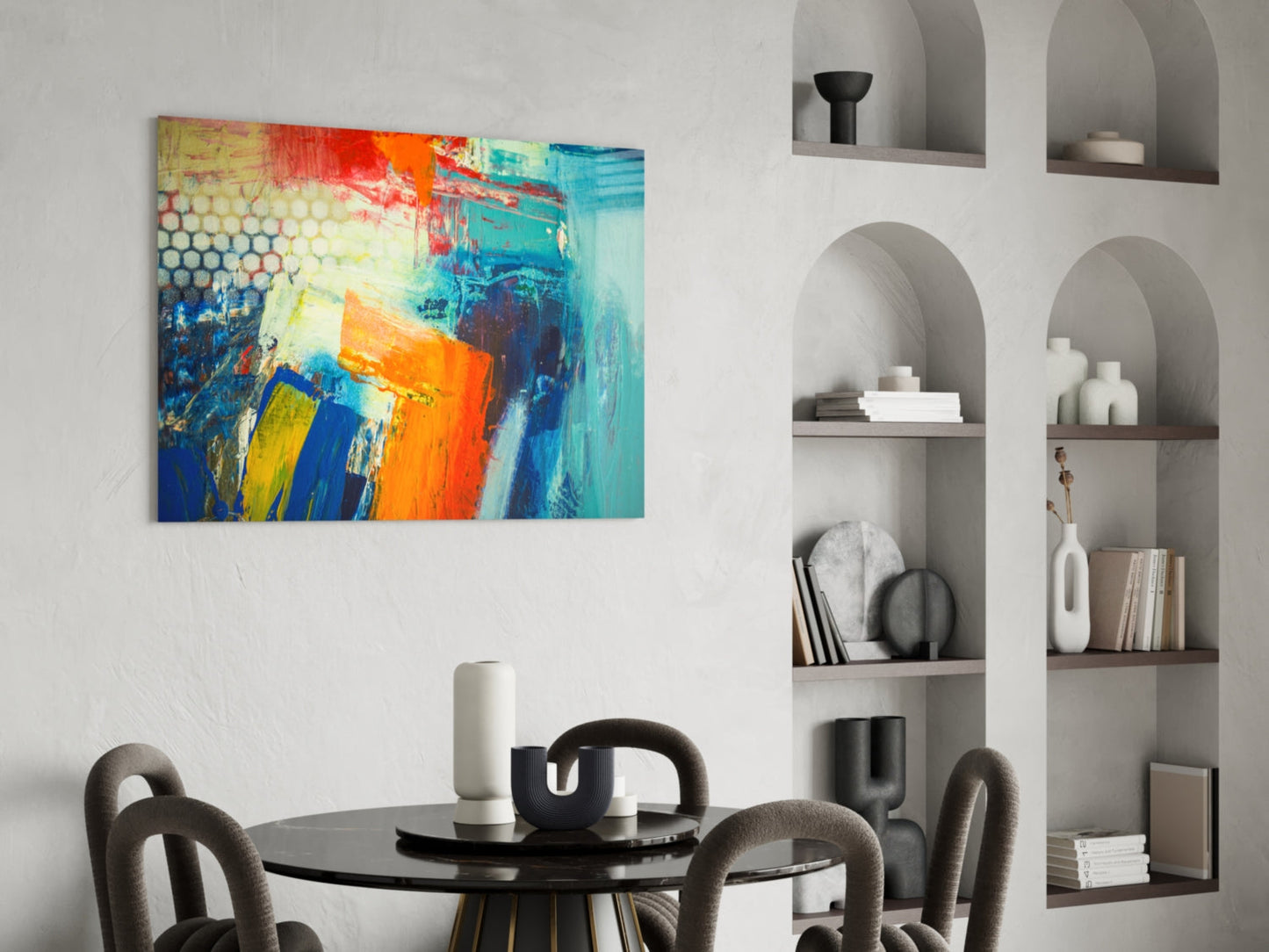 Bold Impasto Abstract Glass Wall Art