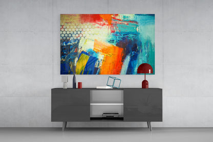 Bold Impasto Abstract Glass Wall Art