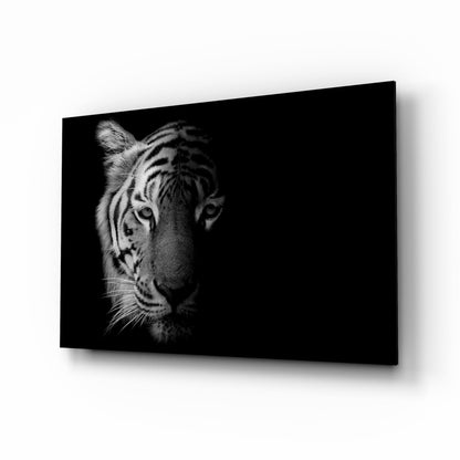 Black And White Tiger Glass Wall Art