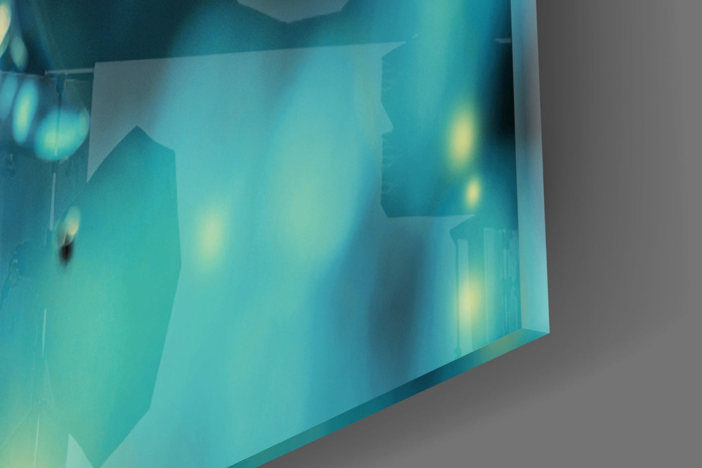 Teal Blossom Branch Glass Wall Art