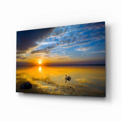 Swan Glass Wall Art