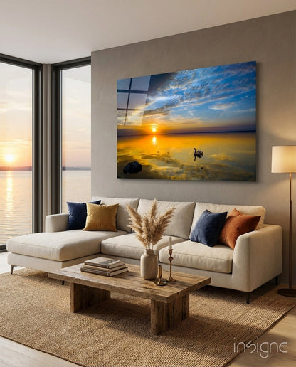 Swan Glass Wall Art