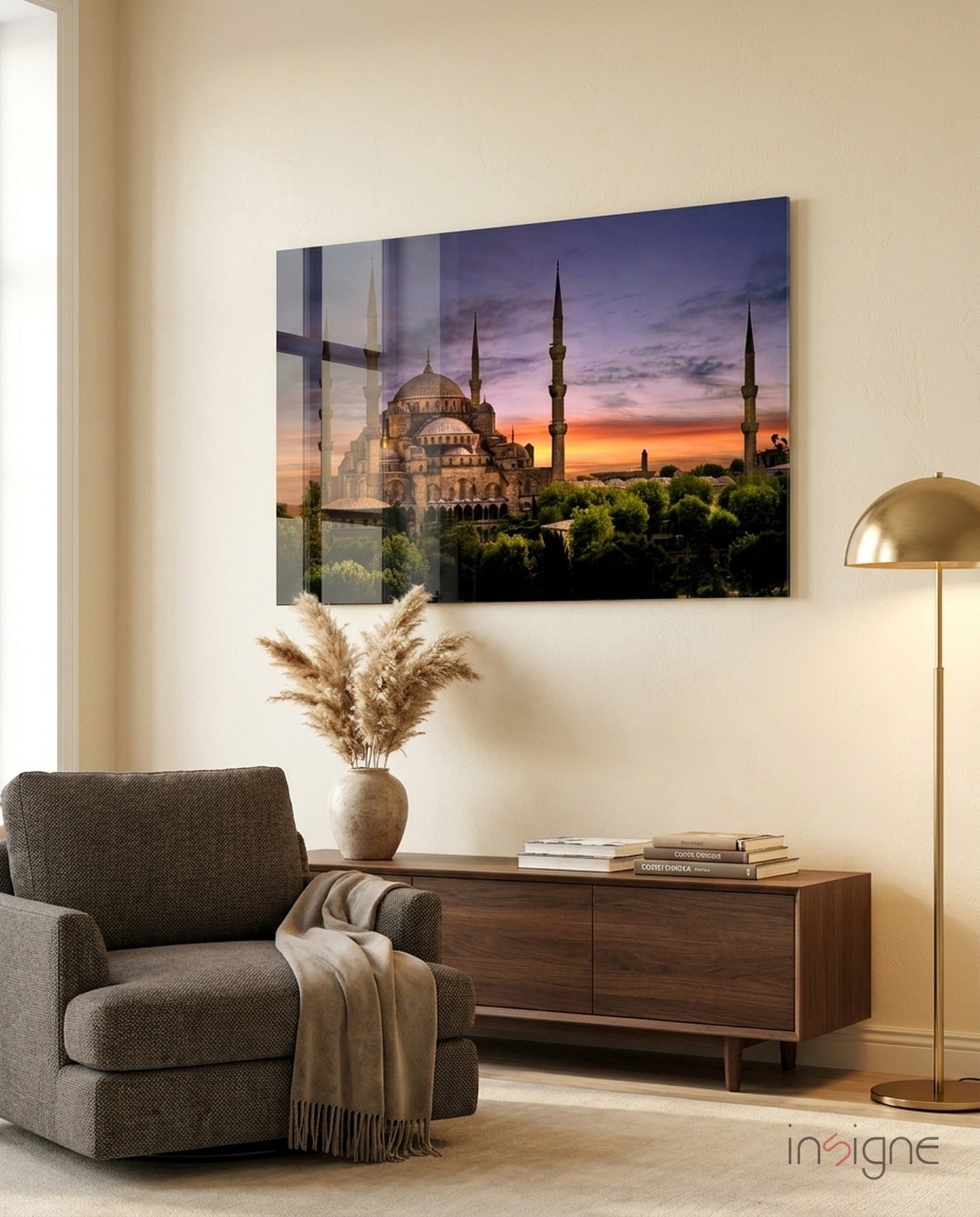Blue Mosque Istanbul skyline glass wall art