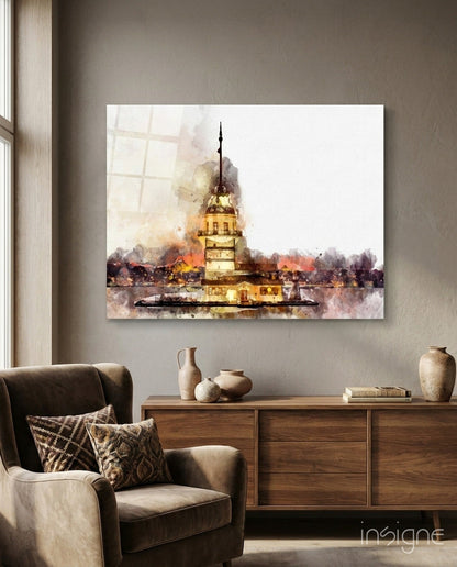 Sepia Maiden's Tower Glass Art
