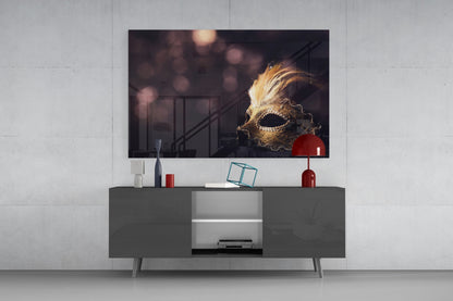 Venetian Mask Glass Wall Art