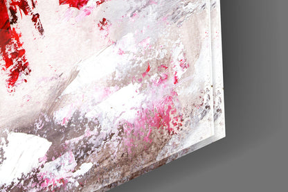 Crimson Petal Dress Dancer Glass Wall Art