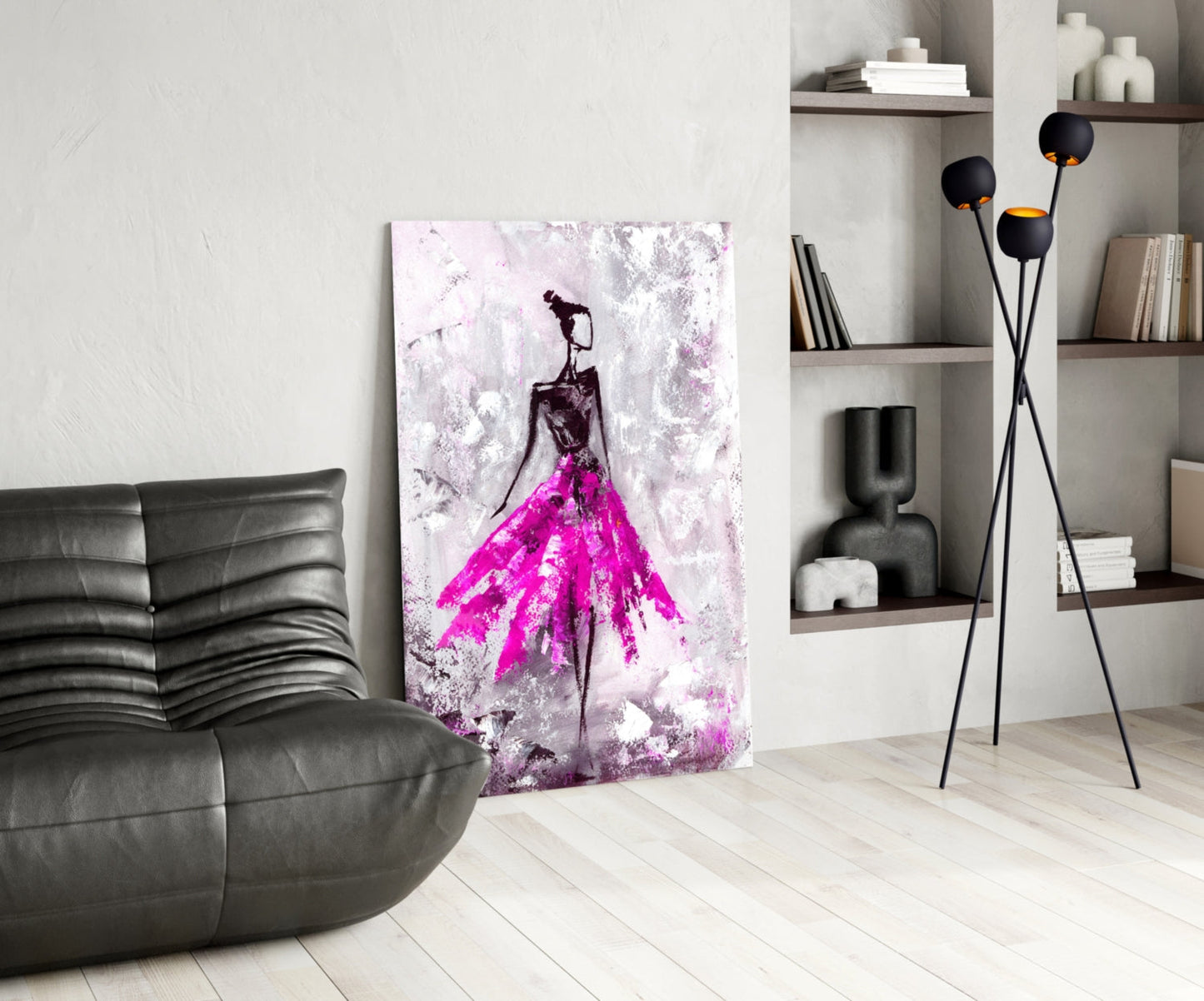 Woman Pink Glass Wall Art