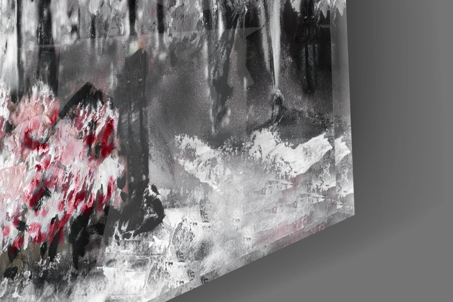 Paris Street Couple Glass Wall Art