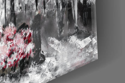 Paris Street Couple Glass Wall Art
