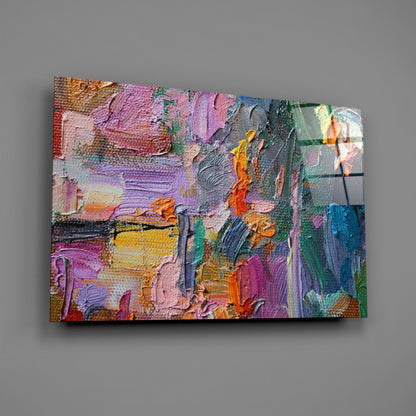 Palette Knife Abstract Glass Wall Art