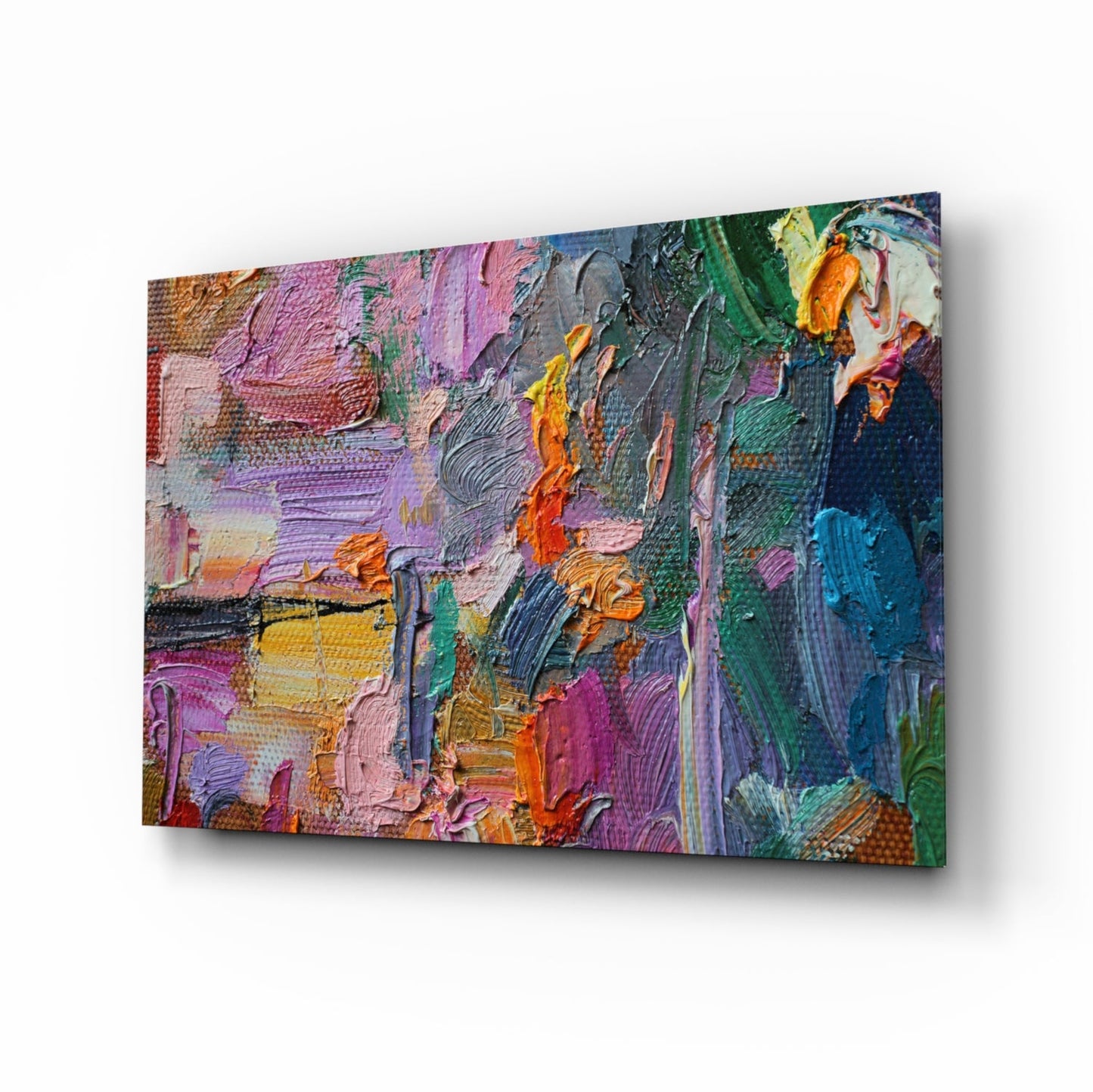 Palette Knife Abstract Glass Wall Art