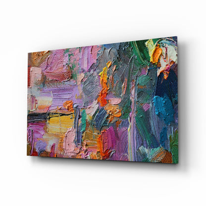 Palette Knife Abstract Glass Wall Art