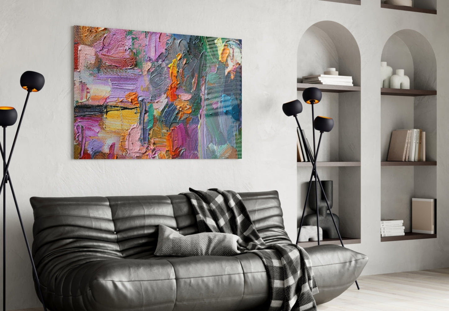 Palette Knife Abstract Glass Wall Art