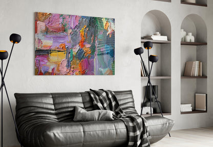 Palette Knife Abstract Glass Wall Art
