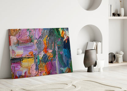 Palette Knife Abstract Glass Wall Art