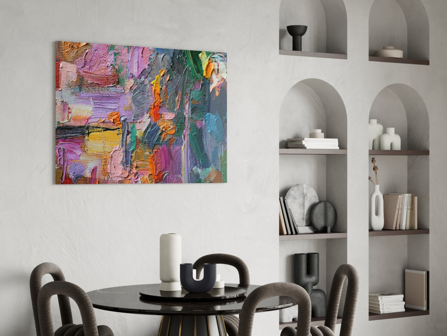 Palette Knife Abstract Glass Wall Art