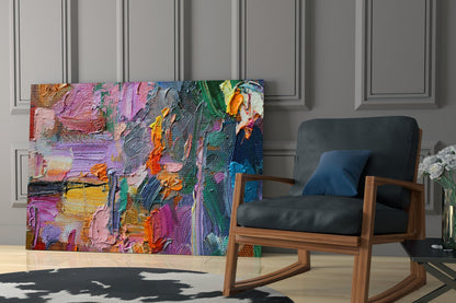 Palette Knife Abstract Glass Wall Art
