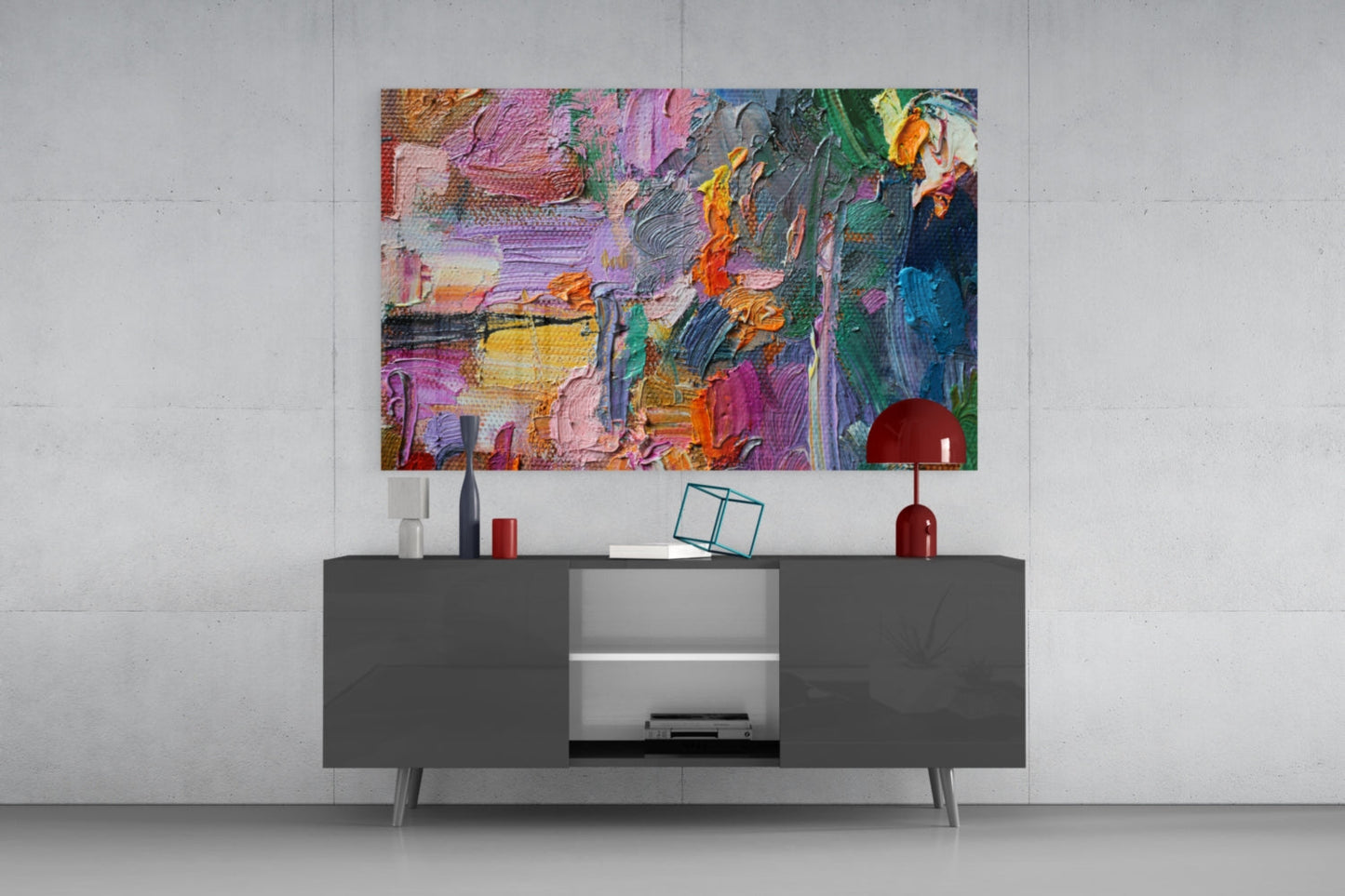 Palette Knife Abstract Glass Wall Art