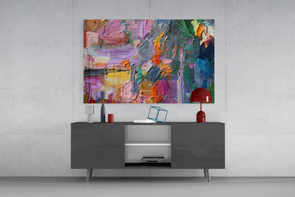 Palette Knife Abstract Glass Wall Art