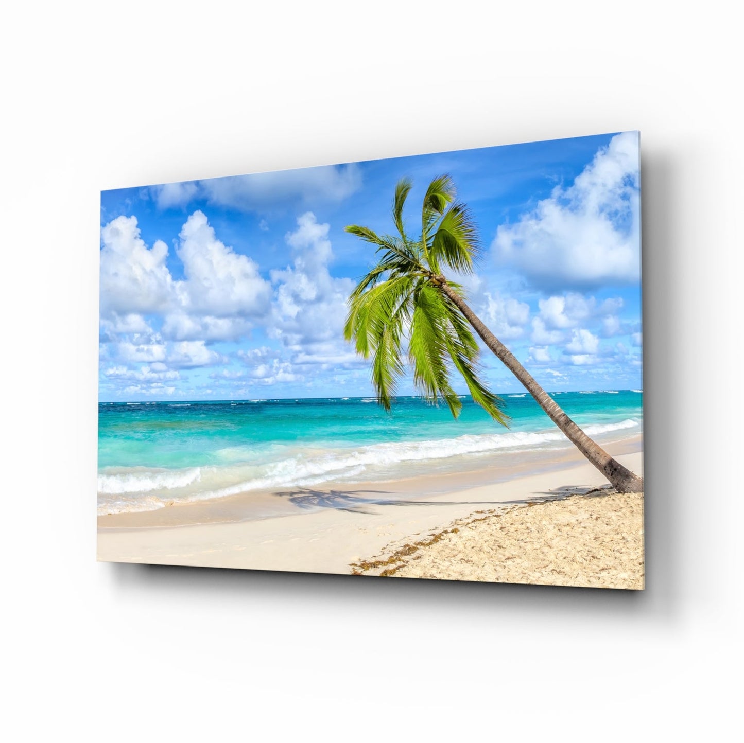 Tropical Palm Beach Glass Wall Art