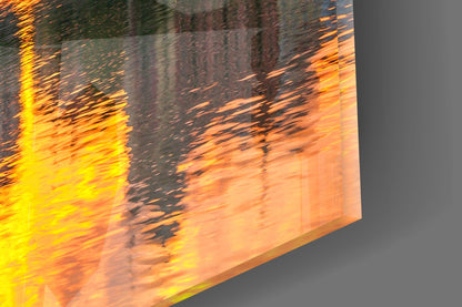 Prague Skyline Sunset Glass Wall Art