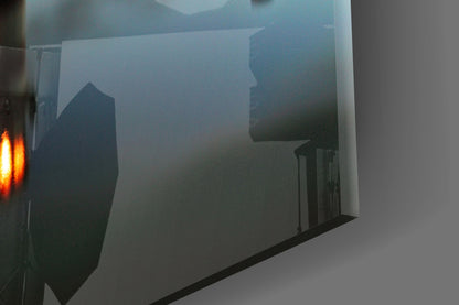 Lighthouse Pier Dusk Glass Wall Art