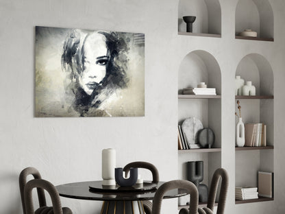 Watercolor Sketch Portrait Glass Wall Art