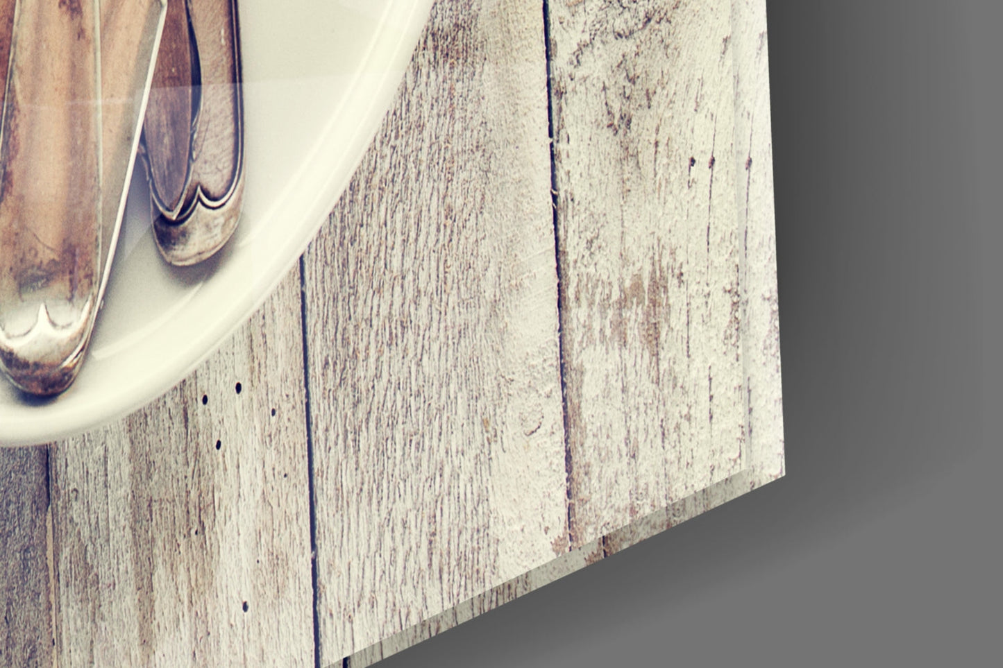 Pink Heart Rustic Table Glass Wall Art