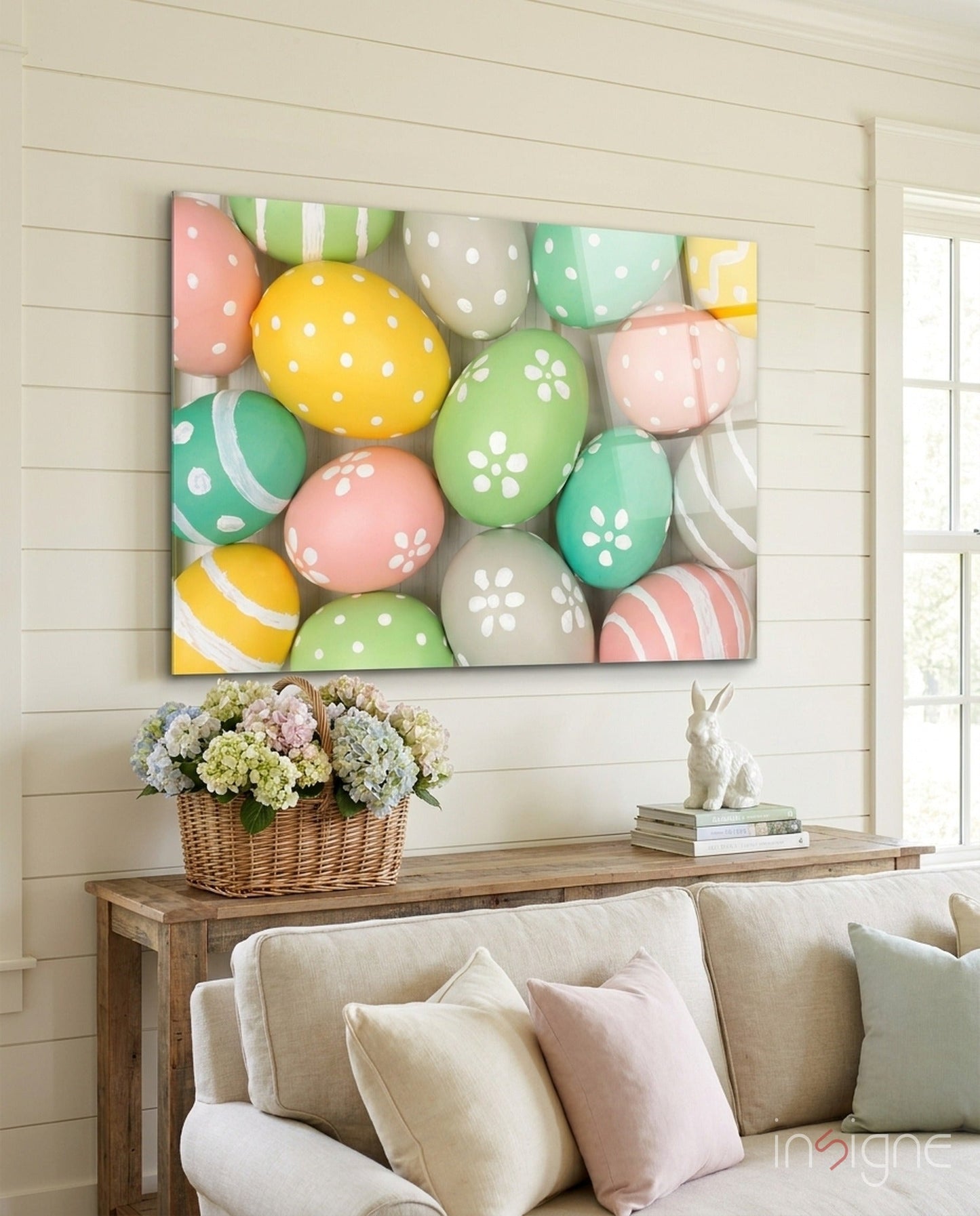 Yellow Polka Dot Easter Egg Art