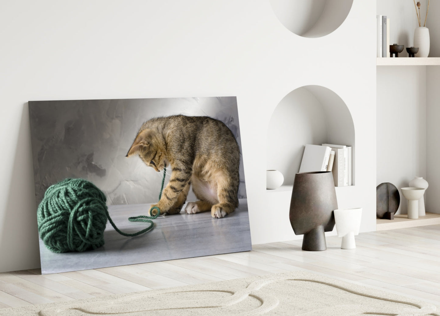 Tabby Kitten Glass Wall Art