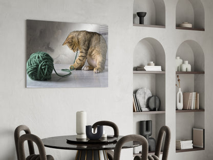 Tabby Kitten Glass Wall Art