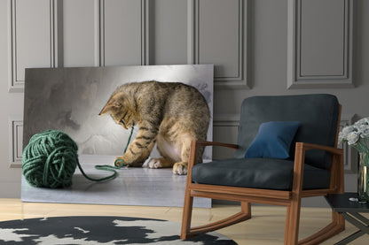 Tabby Kitten Glass Wall Art