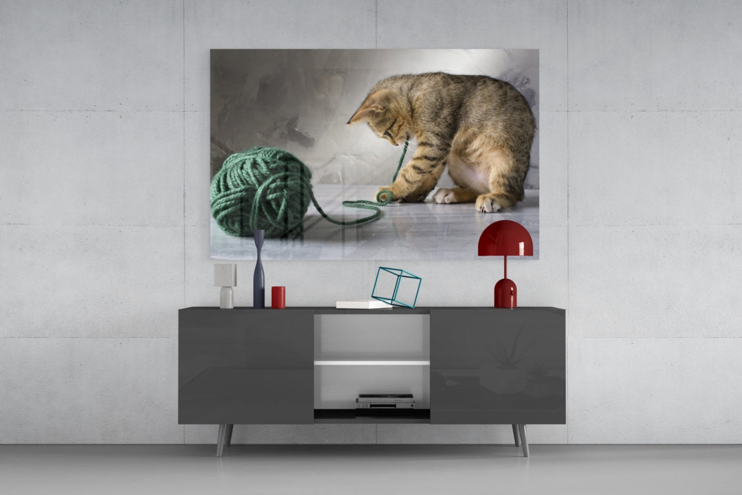 Tabby Kitten Glass Wall Art