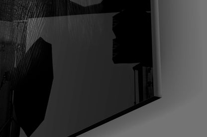 Black and White Elephant Glass Wall Art