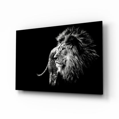 Windswept Lion Profile Glass Art