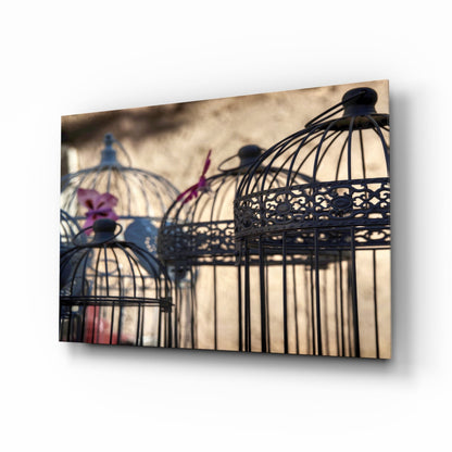 Birdcage glass wall art tempered glass print