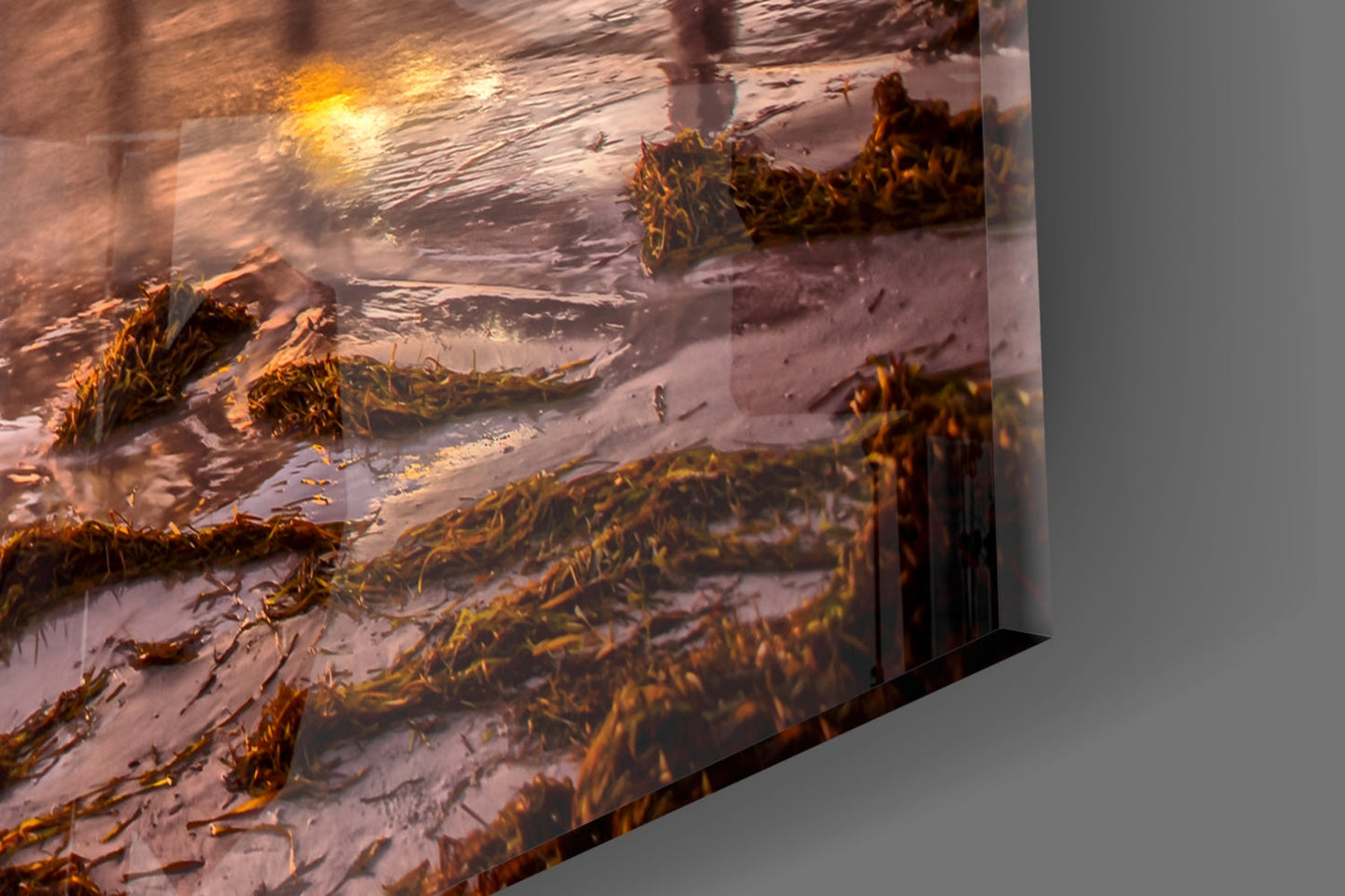 Golden Hour Fishing Pier Glass Wall Art