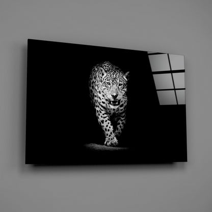 Prowling Leopard Glass Wall Art