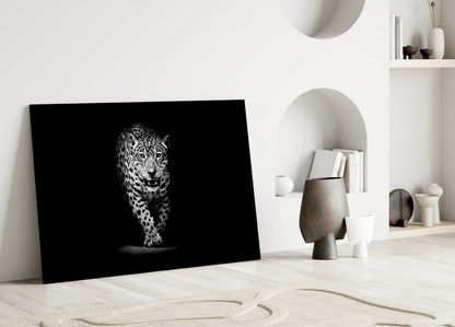 Prowling Leopard Glass Wall Art