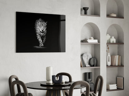 Prowling Leopard Glass Wall Art