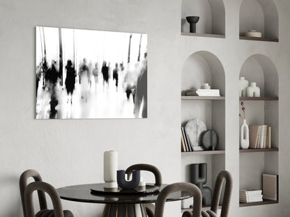 Crowds In Motion Glass Wall Art