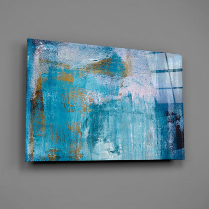 Blue Abstract Glass Wall Art