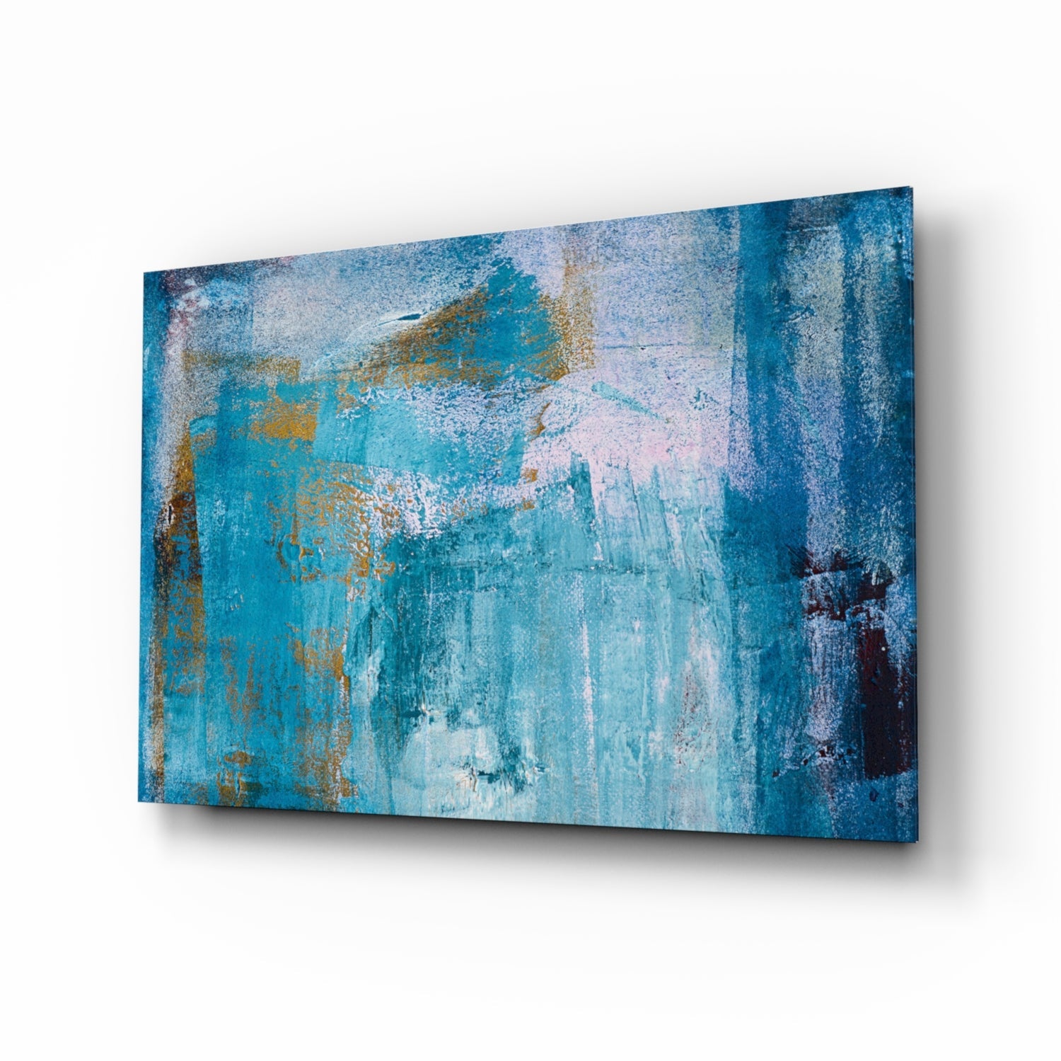 Blue Abstract glass wall art color-field art